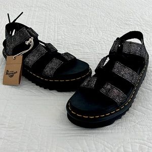 Dr. Martens Nartilla II Iridescent Crackle Sandals, Size 37 EU, 6 USA